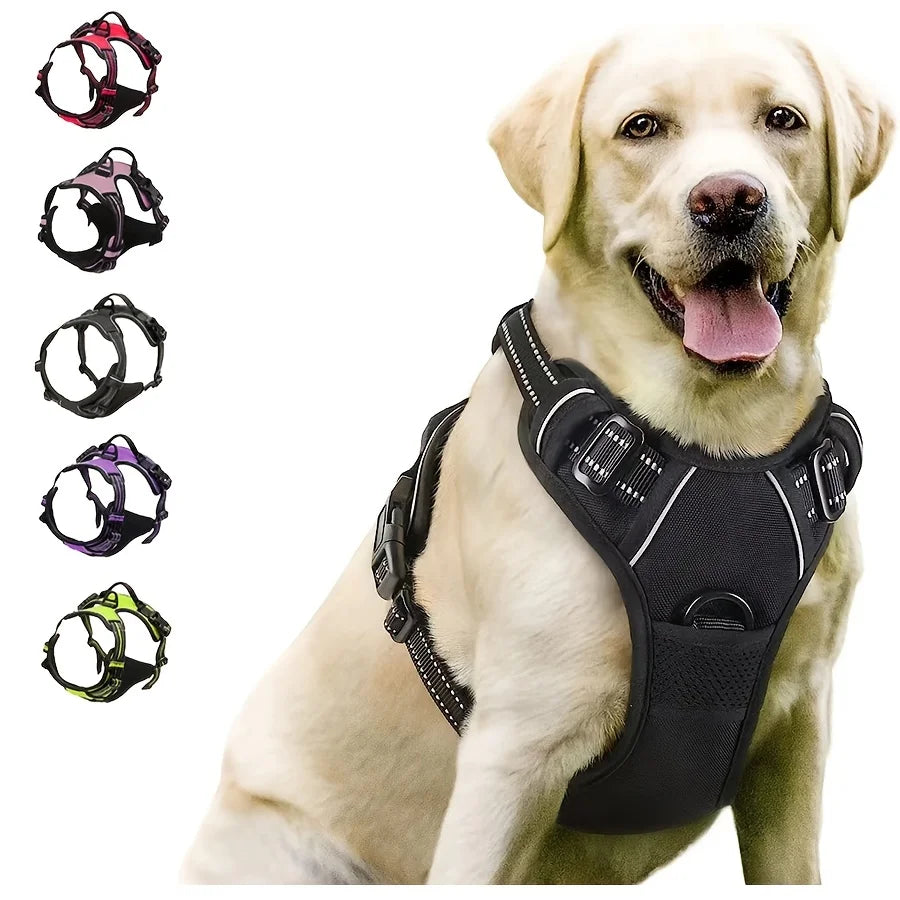 Harnais Anti-Traction Chien Réfléchissant – Confort & Contrôle