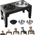 Mangeoire surélevée réglable pour chien avec 2 bols inox